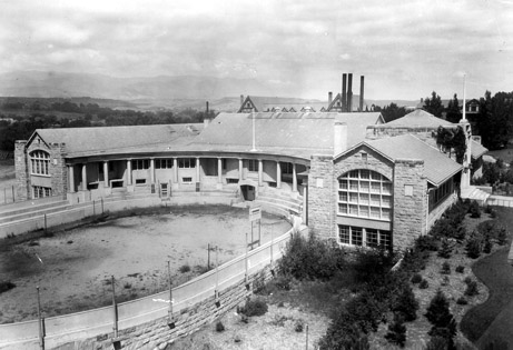 Cossitt Hall with Cossitt Bowl in foreground (1923) <span class="cc-gallery-credit"></span>